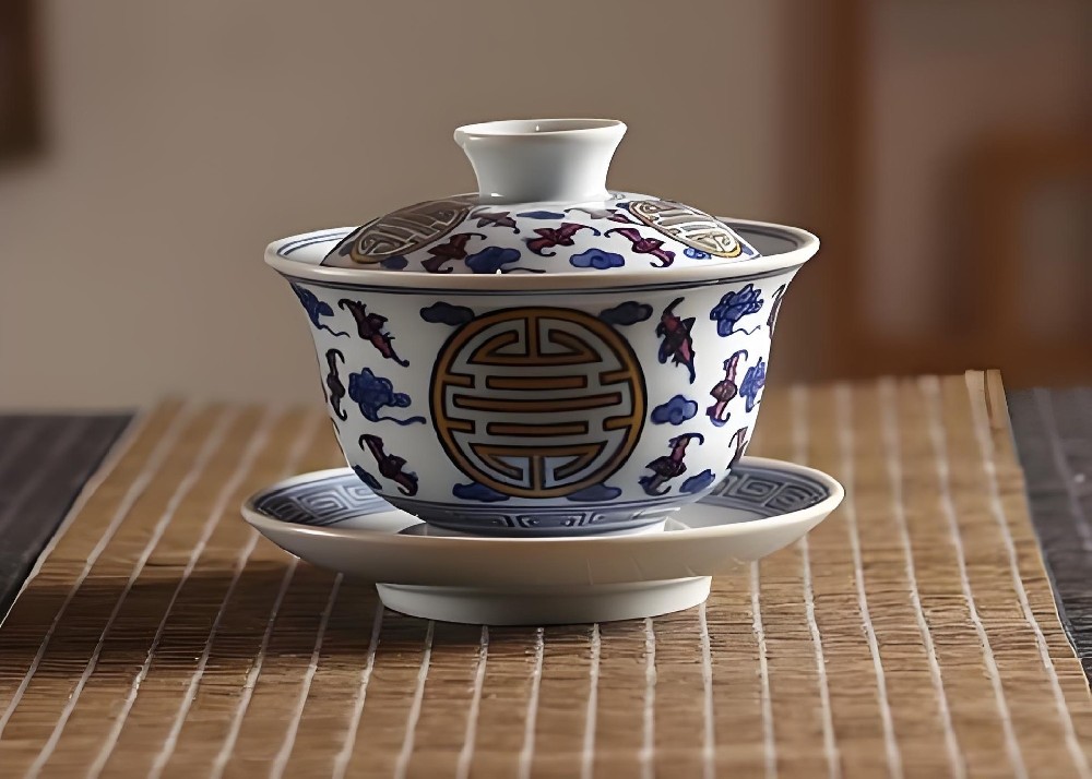 景陶易购-五福临门(盖碗)