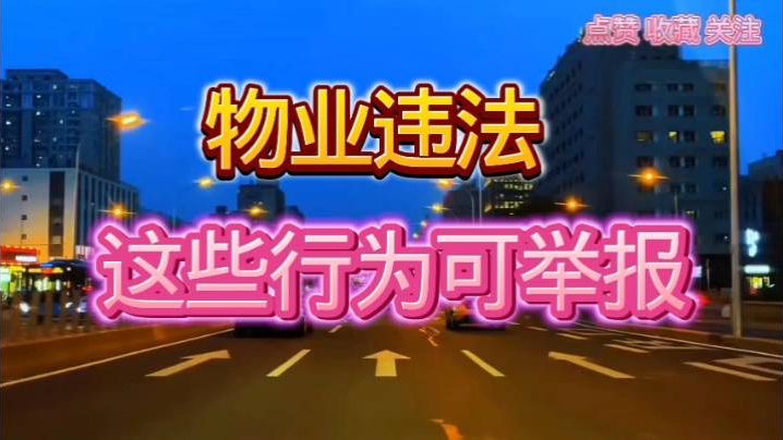 #物业违法发现这些情况可举报